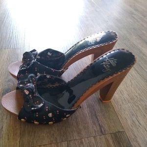 Hello Kitty dark jean wooden heels